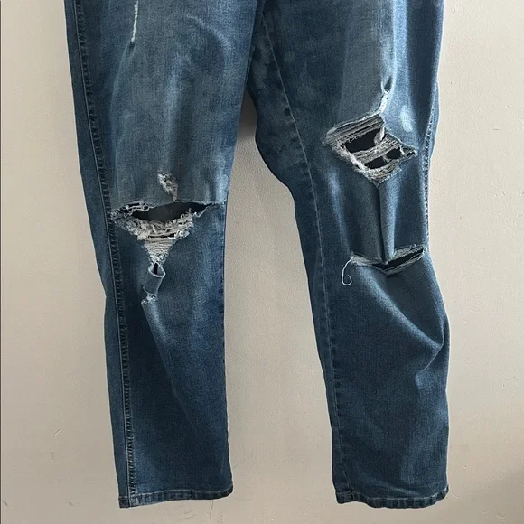 Celebrity Pink, Womans Size XL Distressed Blue Denim Overalls - Picture 7 of 14